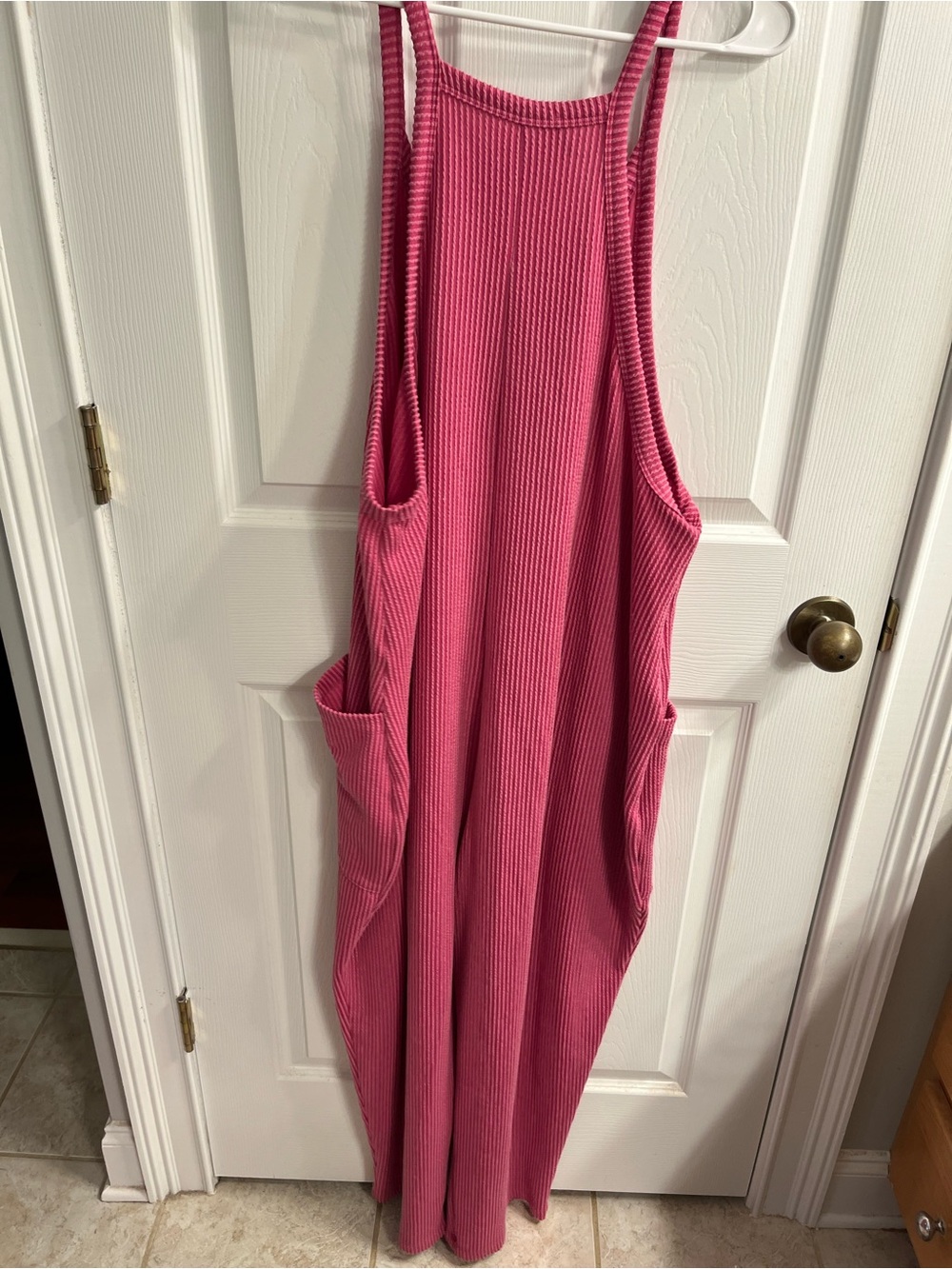 Hudson Gray Ribbed Pink Jumpsuit with Pockets - Picture 2 of 7